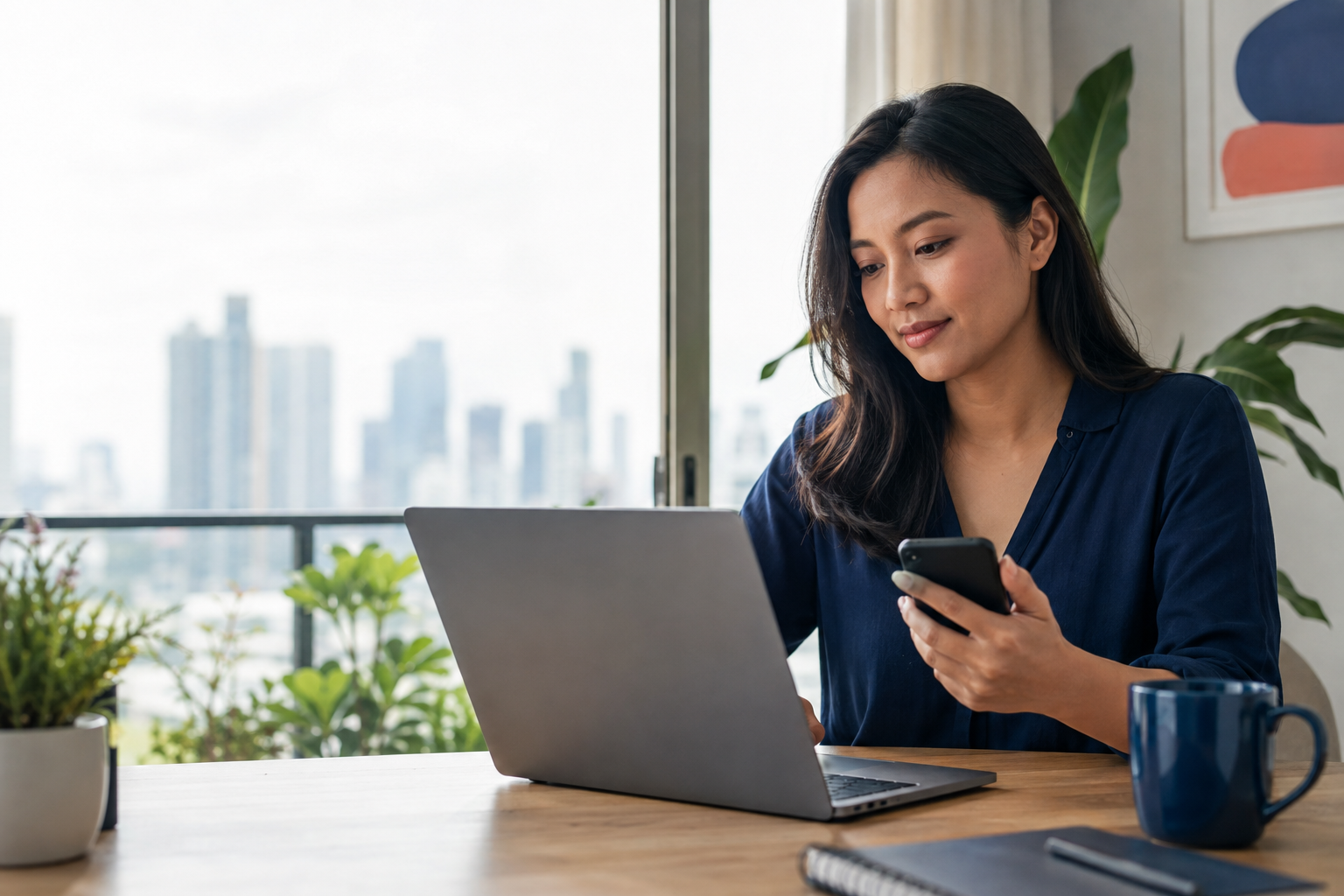 Pengguna Indonesia mempelajari platform trading melalui laptop dan ponsel